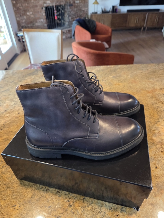 NWT Magnanni Polar Cap Toe Lace Up Leather Boot - Grey Size 41 EU, 8 US main image 4
